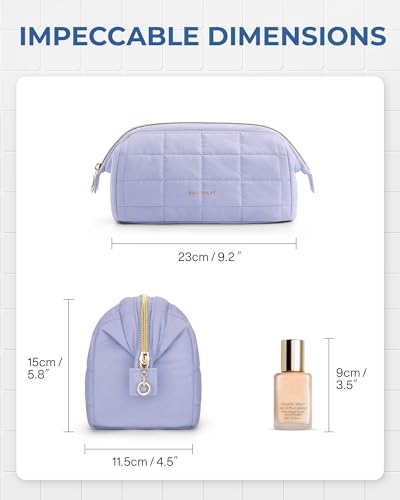 BAGSMART Makeup Bag Travel Toiletry Bag, Zipper Pouch, Lavender Purple - color: 18-Lavender Purple