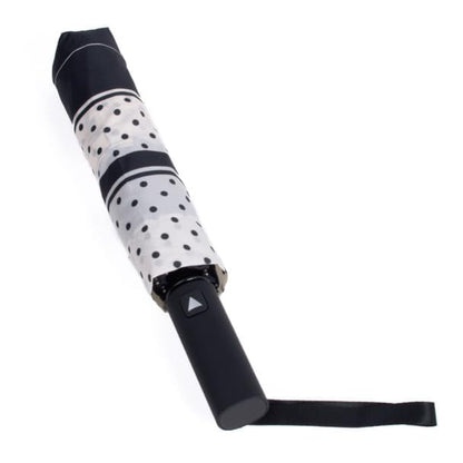 Nollia Compact Travel Umbrella with Auto Open – Windproof Folding Umbrella, Lightweight & Portable for Rain - color: G. Black & White Polka Dot