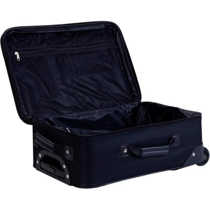 HomeStock 2-Piece Expandable Softside Carry-On Spinner Luggage Set, Black
