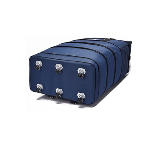 Expandable Extra Large Travel Oxford Duffel Bag with Wheels Waterproof Lightweight Traveling Foldable Suitcase (Blue, L - 6 wheels) - color: Blue, size: L - 6 wheels