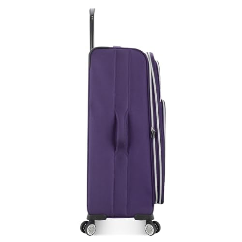 Traveler's Choice Lares Softside Expandable Luggage with Spinner Wheels, Purple, Checked 30-Inch - color: Purple, size: Checked (30-Inch)