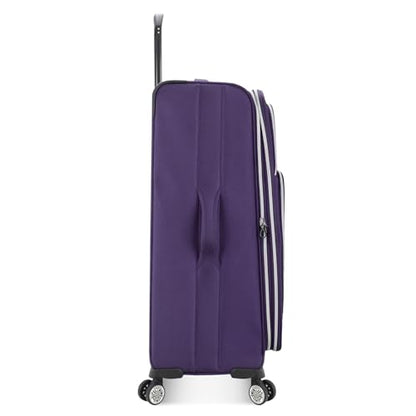 Traveler's Choice Lares Softside Expandable Luggage with Spinner Wheels, Purple, Checked 30-Inch - color: Purple, size: Checked (30-Inch)