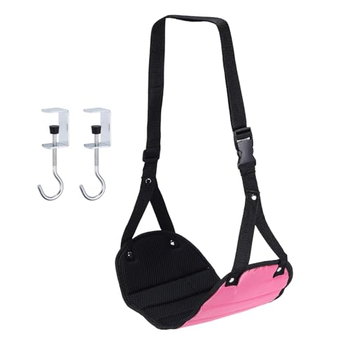 PATIKIL Airplane Footrest Adjustable Foot Hammock with Hooks Rose - color: Rose