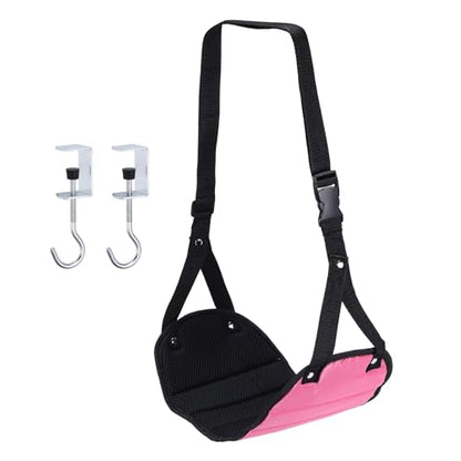 PATIKIL Airplane Footrest Adjustable Foot Hammock with Hooks Rose - color: Rose