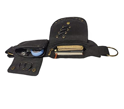 Larswon Renaissance Bag Leg Pouch for Women - color: Black