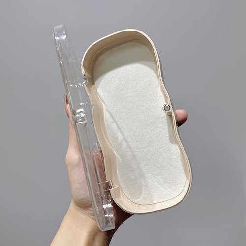 Glasses Case Hard Shell, Clear Eyeglass Case, Cute Holder for Sunglasses and Reading Glasses - color: Pink Bow