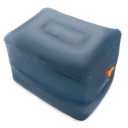 Inflatable Foot Rest Inflatable Travel Foot Rest Pillow Car Seat Footrest for Long Trips Inflatable Stool Compact and Portable Travel Essentials Suitable for Airplane, Car, Home, Office, Campsite