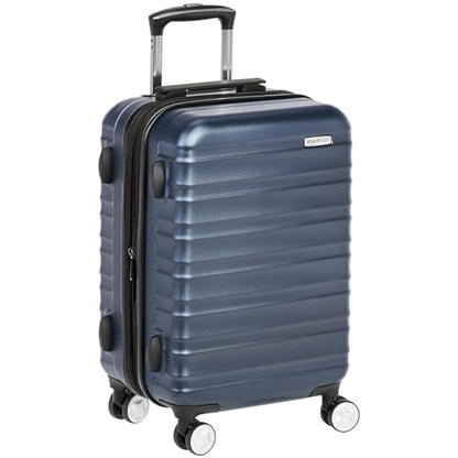 Amazon Basics 21" Hardside Carry-On Luggage with TSA Lock, Expandable, Organized Interior with Divider and Pockets, Spinner Wheels, Navy Blue - style: Navy Blue - Standard