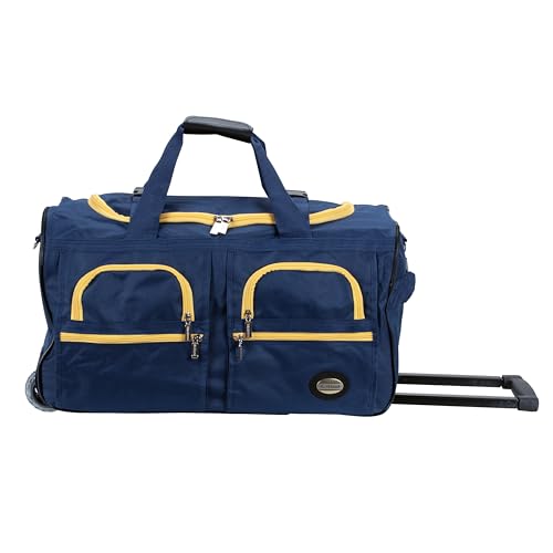 Rockland Rolling Duffel Bag, Black, 22" - color: NAVY, size: 22"