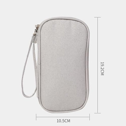 Portable Travel Cable Organizer Pouch Double Layer for Chargers and Cables - color: Grey