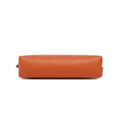 Small Makeup Bag for Purse, Leather Cosmetic (Vitality Orange) - color: PU/Vitality Orange