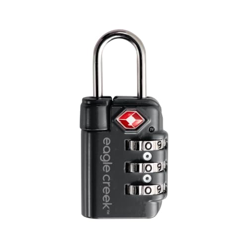Eagle Creek Travel Safe TSA Lock, 3 Dial Combination, Graphite | Lock for Suitcase, Duffel Bag, and Backpack Security, Travel Sentry Certified, Keep Your Belongings Secure