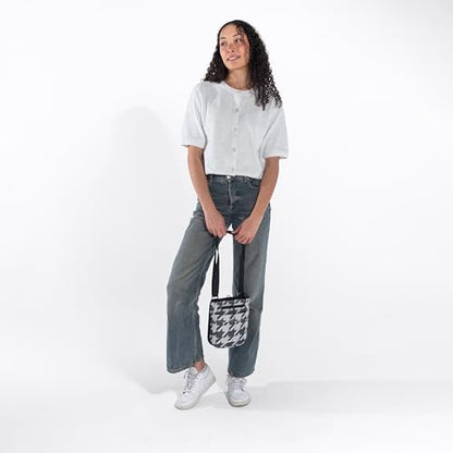 Sherpani Prima, RFID Anti-Theft Crossbody for Women - color: Grey Houndstooth Dark