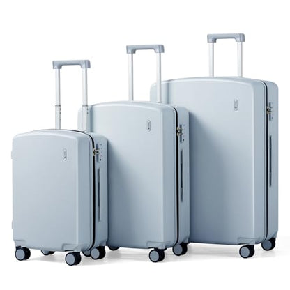 Hanke Hard Shell Luggage Sets 3 Pieces, 20/24/28 Inch Travel Suitcase - color: Grey, size: 20+24+28 Inch