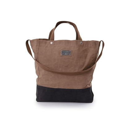 Barebones Neelum Large Waxed Canvas Tote Bags - Heavy Duty Canvas Bag and Reusable Grocery Bag - size: Oversized Tote (26L), style: Waxed Canvas