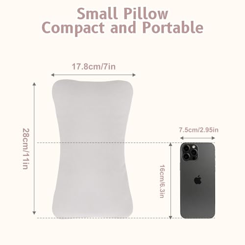 vocheer Small Pillow with Removable Cover, 11"x 7" Tiny Travel Pillow 1PC - color: Dove-1pc