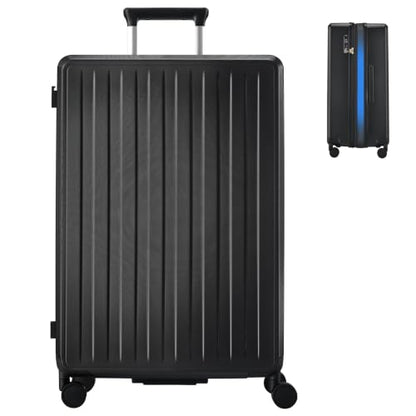 MILADA Expandable Large Suitcase 28 Inch, Hardshell Checked Luggage, Black - color: Jet Black, size: Checked Large 28 Inch
