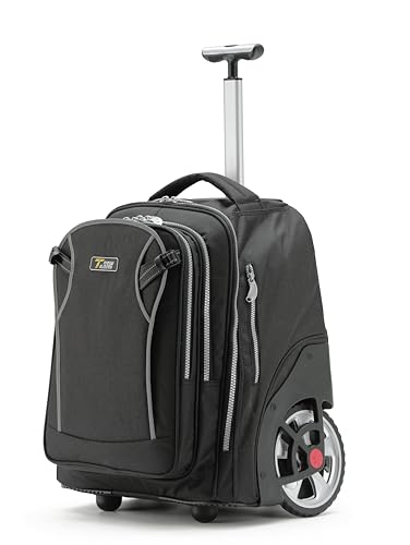 NEW TILAMI 20 Inch Rolling Backpack for School Stair-Climbing Big Wheel - color: Black