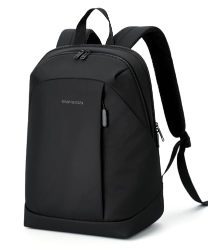 EMPSIGN Lightweight Casual Backpack for Travel Work College, Black - color: Black