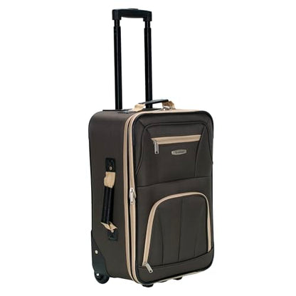 Rockland Fashion Softside Upright Luggage Set,'Expandable,Lightweight,Telescopic Handle,Wheel, Brown, 2-Piece (14/19) - color: Brown, size: 2 Piece (19"/14" Tote)