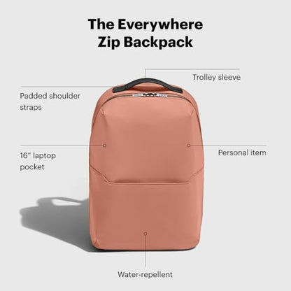 Away The Everywhere Zip Backpack, Personal Item Travel Backpack - color: Clay Pink