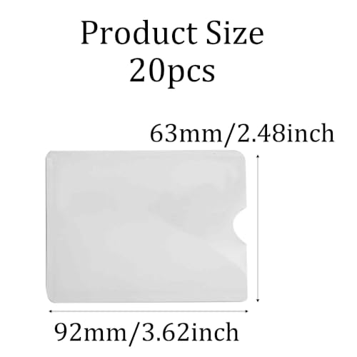 20PCS White RFID Blocking Sleeves, Credit Card Protector Holder Set - color: White