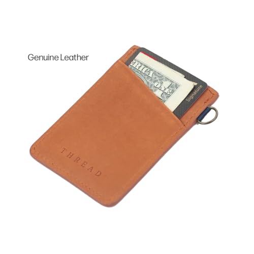 Thread Wallets Ultra Slim Minimalist Leather Card Holder Wallet (Emmeline) - color: Emmeline