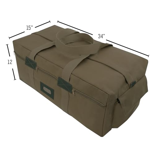 Rothco Active-Duty Canvas Bag - Durable Gear Duffle for Any Adventure, 100L - color: Coyote Brown
