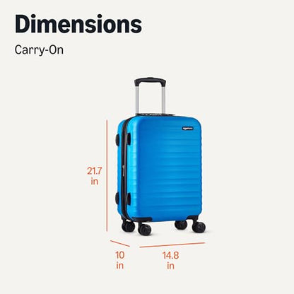 Amazon Basics 21" Hardside Carry-On Luggage with Expandable Space, Scratch-Resistant Surface, Telescoping Handle, Four Multi-directional Wheels, Light Blue - color: Light Blue, size: Carry-On