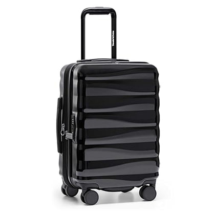 Traveler's Choice Edinburgh II Hardside Spinner Luggage, TSA Lock, Black, 21" Carry-on - color: Black, size: 21" Carry-on