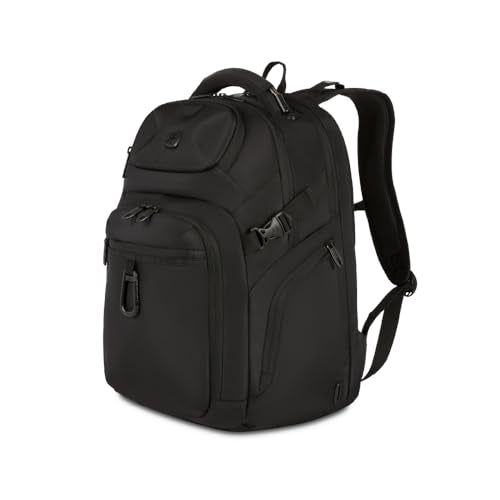 SwissGear Endure ScanSmart 17" Laptop Backpack – Reflective Tech Backpack with ScanSmart Compartment – Multiple Organizer Pockets – Black - color: Black