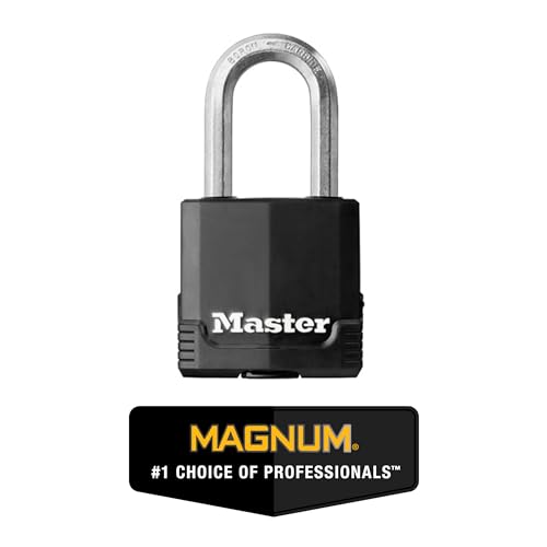 Master Lock Magnum Outdoor Padlock, Heavy-Duty Keyed Lock, 4-Pack, M115XQLF - size: 4 Count (Pack of 1), style: Padlock