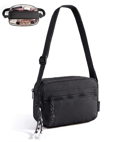 BAGSMART Cross Body Purse, Small Crossbody Bags for Women Travel Purse, Casual Shoulder Handbag Wallet - color: Black