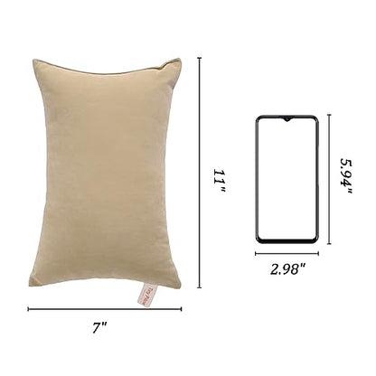 BEDSUM 플러시 미니 베개, 27.9 x 17.8cm(11 x 7인치), 극세사, 2 - color: 회갈색, size: 11x7 inches