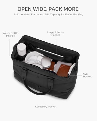 Coolife 6 Piece Travel Collection: 3 Suitcases, Duffel, Organizer & Hamper - color: Black, size: 6-Piece Set