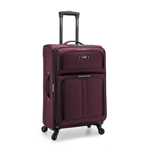 U.S. Traveler Anzio Softside Expandable Luggage with Spinner Wheels, Burgundy, 26-Inch Medium - color: Burgundy, size: 26-Inch Medium