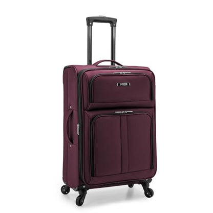 U.S. Traveler Anzio Softside Expandable Luggage with Spinner Wheels, Burgundy, 26-Inch Medium - color: Burgundy, size: 26-Inch Medium