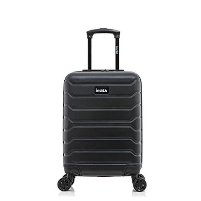 InUSA TREND Luggage with Spinner Wheels | Durable Lightweight Hardshell Suitcase, Travel bag with Handle and Trolley, 20-Inch Carry On Small Luggage | Black - color: Black, size: Carry-on