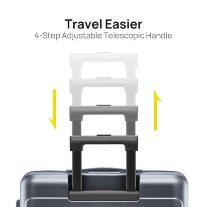 NINETYGO Large Checked Luggage 28 Inch, Checking In Luggage with Smooth Spinner Wheels, Lightweight, Hard Shell PC Suitcase, Lightweight Travel Luggage, TSA Approved (Grey, Rhine Basic) - color: 02-Grey (Basic, No Expandable), size: Checked 28-Inch