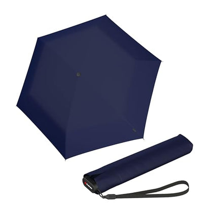 Knirps US.050 Ultra Light Pocket Size Manual Rain Umbrella with Carrying Case - color: Navy UV Protection