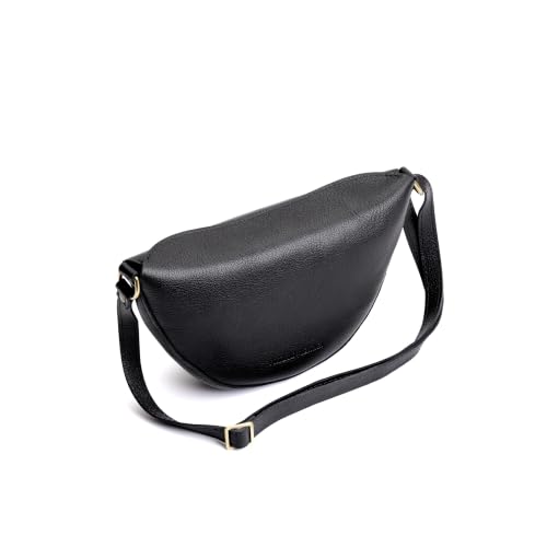 Portland Leather Goods Koala Sling Bag - Adjustable Full-Grain Leather - color: Pebbled Black, size: Large