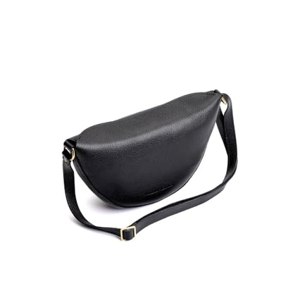 Portland Leather Goods Koala Sling Bag - Adjustable Full-Grain Leather - color: Pebbled Black, size: Large