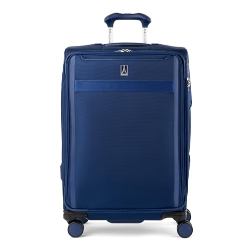 Travelpro VersaPack+ Softside Checked Luggage Suitcase, Navy Blue, 25-Inch - color: Estate Blue, size: Checked Medium