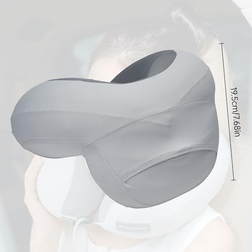 Naturehike 공기 주입식 여행용 목 베개 Yugu U+, 회색.