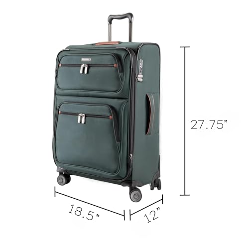Ricardo Beverly Hills Montecito 3.0 Softside Luggage Collection – Expandable Suitcases with Wheels and TSA Lock, 25" Medium Check-in, Hunter Green - color: Hunter Green, size: 25-inch Medium Check-in