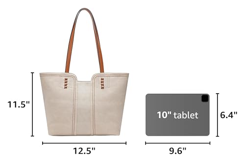 Montana West Tote Bag for Women Top Handle Satchel Purse - color: Ivory Beige