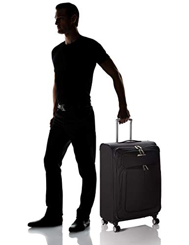 Samsonite Solyte DLX Softside Expandable Luggage with Spinner Wheels, Midnight Black, Checked-Medium 25-Inch - color: Midnight Black, size: Checked-Medium 25-Inch