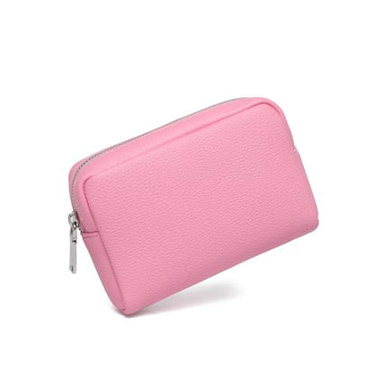 Makeup Bag for Purse Travel Cosmetic Bag (PU Azalea Pink) - color: Azalea Pink