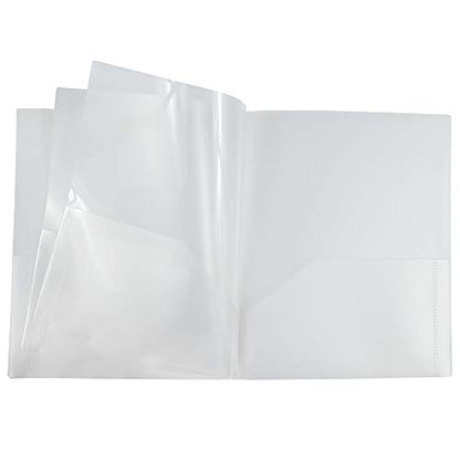 JAM PAPER Heavy Duty Plastic Multi Pocket Folders - 6 Pocket Organizer - Clear - 2/Pack - color: Clear, size: 6 Pocket (Pack of 2)