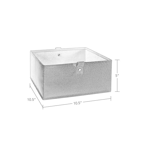 RiverRidge Folding Storage Bins - 6-Pack of 5in Tall Gray Cubes - color: 6 Gray Bins